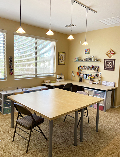 Nancy's sewing area for quilting